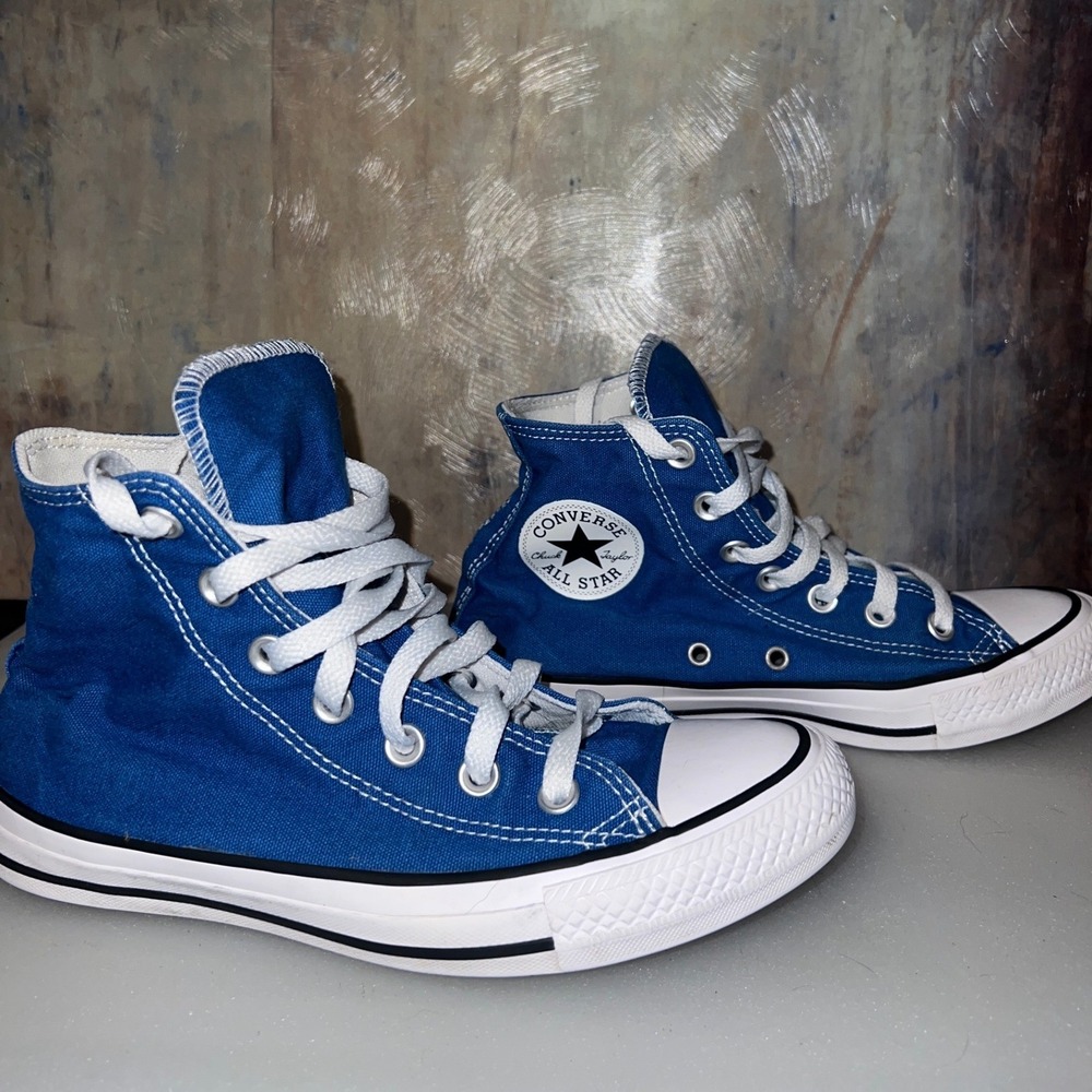 Converse Chuck Taylor All Star High Top Womens 7 Blue Excellent Canvas Sneakers